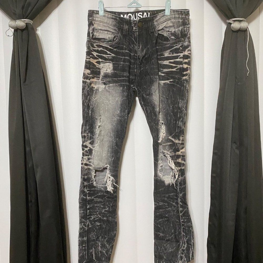 Mousai MENS black distressed jeans